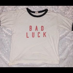 Brandy Melville “Bad Luck” Ringer Tee